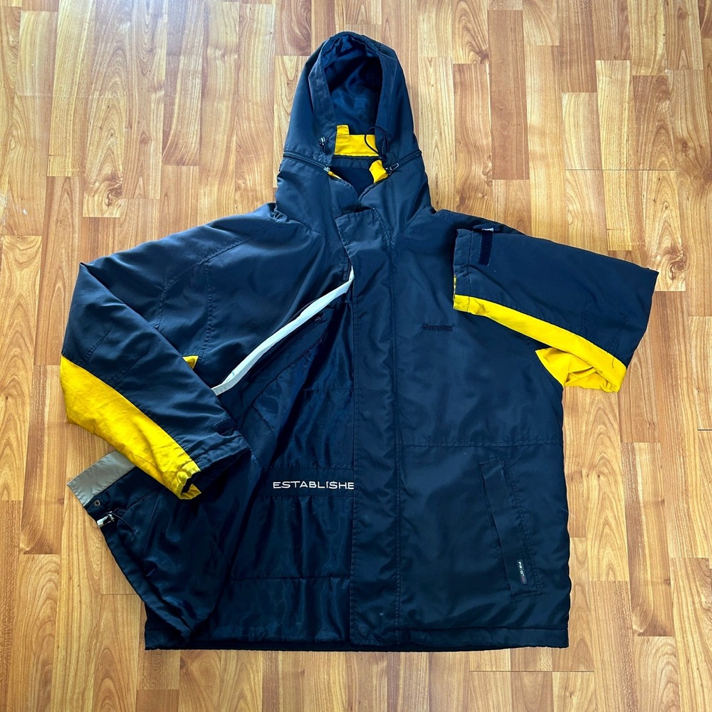 GAASTRA PR-G AIR Men Jacket Size L Full Zip Pockets Black Yellow Colorblock Hood